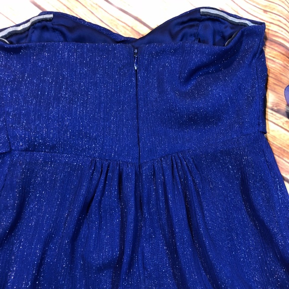 Nicole Miller Cobalt Blue Strapless Shimmer Cocktail Dress - Picture 6 of 6